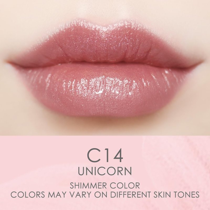 CATKIN Tinted Lip Balm Glitter Lip Stain Ultra Hydrating Lip Moistrurizer Lip Care with Vitamin E Nourishing For Cracked & Dry Lips 0.12 oz C14 Unicorn - Plum