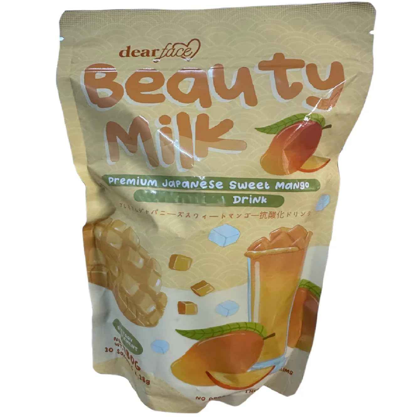 Dear Face Beauty Milk Premium Japanese Sweet Mango Antioxidant Drink 180g - 10 sachet
