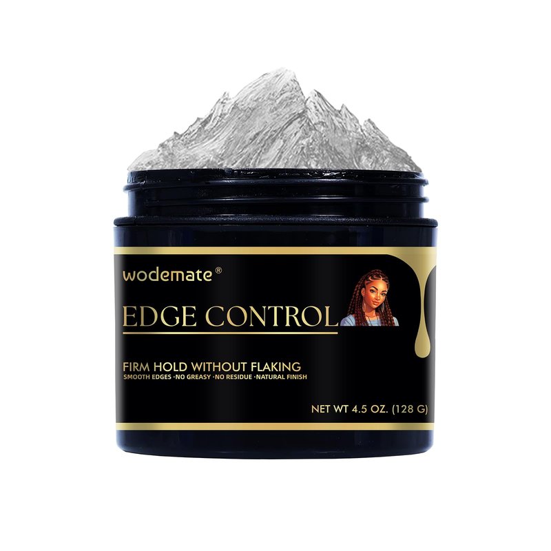 wodemate Edge Control Gel – Maximum Firm Hold Edge Control Stying Wax, Edge Smoother 24 Hour Long-Lasting for 4C Black Hair, Non-Greasy, No Flaking, No White Cast, 4.5 Fl Oz