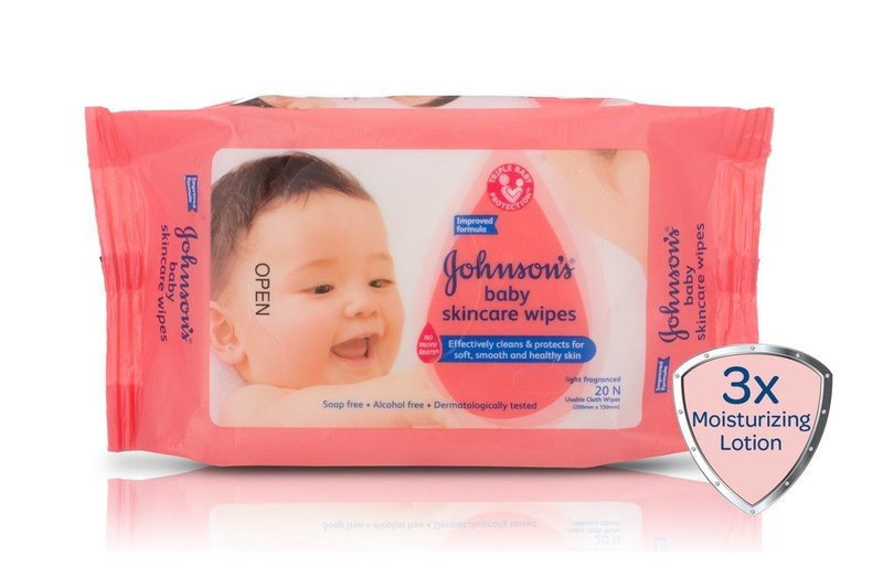 Johnsons Baby Skincare Wipes Gentle Cleaning for Little Hands & Faces 20 sheets Per Pack