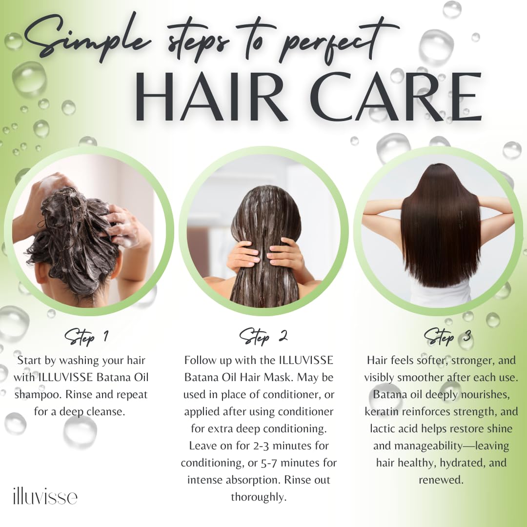 ILLUVISSE Batana Oil Hair Mask with Keratin & Lactic Acid, 500ml