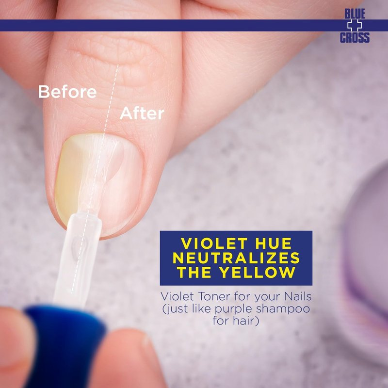 Yellow-Neutralizing Basecoat & Purple Toner for Yellow Nails - Professional Nail Care, 15mL