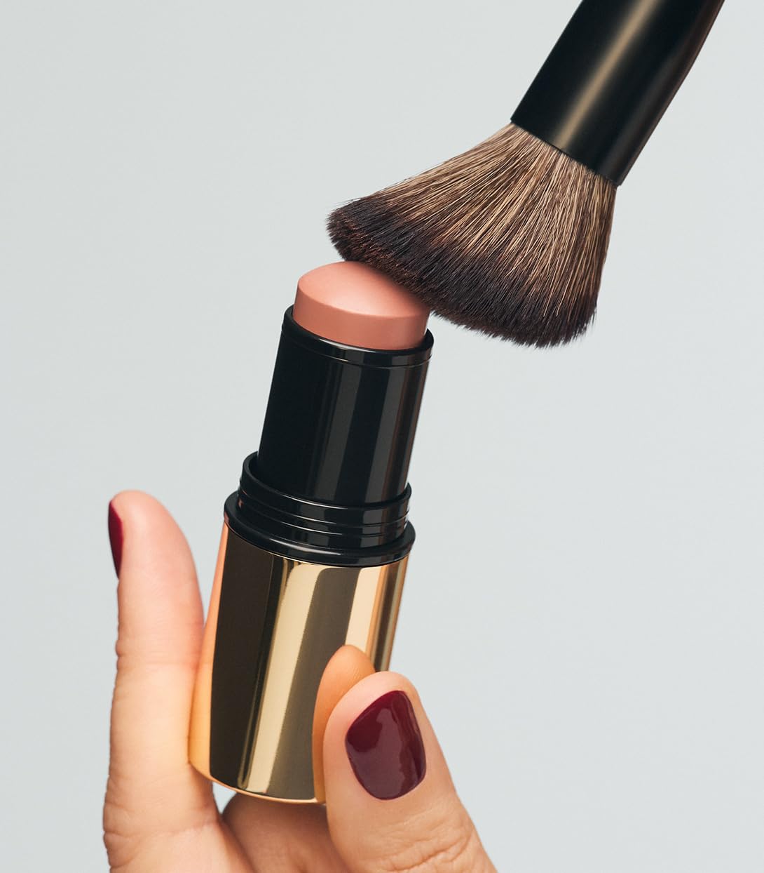 MAKE Beauty Cream Stroke Cream Blush Stick for Cheeks - Vibrant yet Natural Soft Matte Finish - Shade Hypernude, Beige Blush Makeup