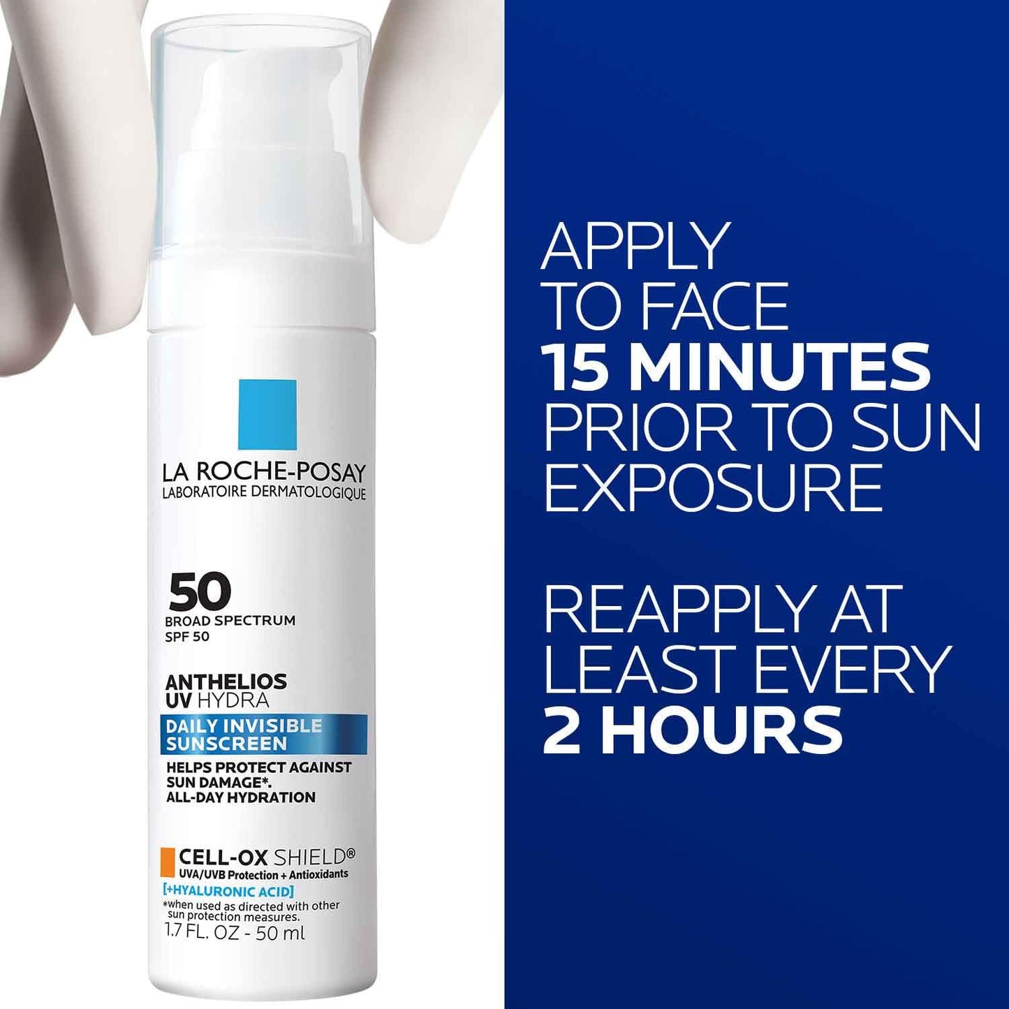 La Roche-Posay Anthelios UV Hydra Sunscreen, Hyaluronic Acid SPF 50 1.7oz