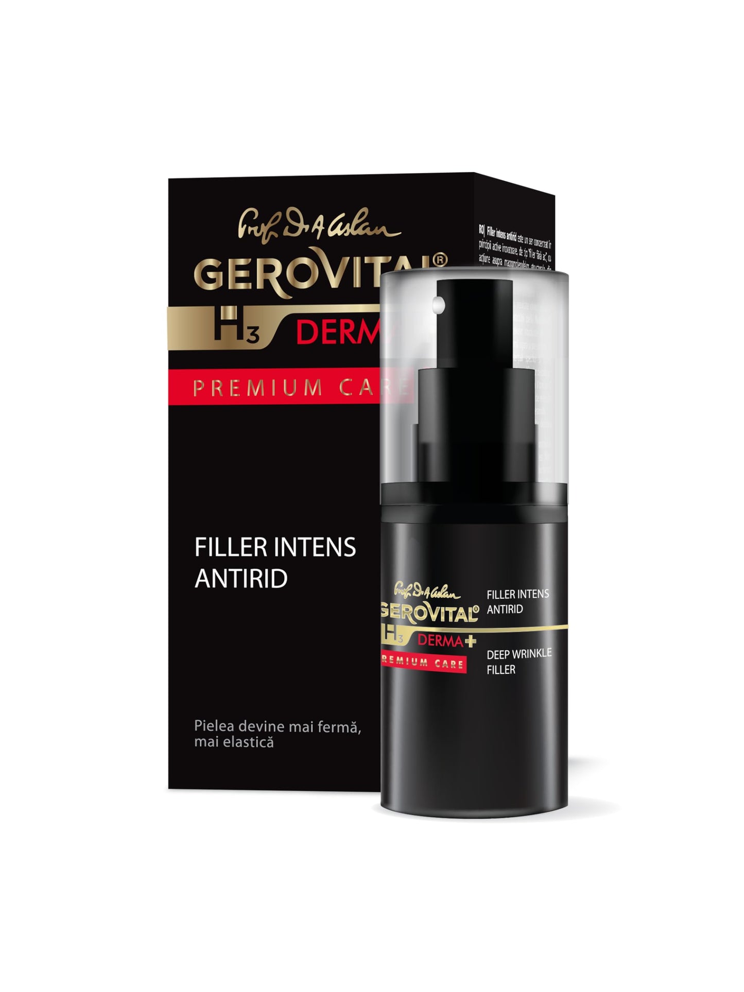 Gerovital H3 DERMA+ PREMIUM CARE Smoothing Face Serum – Hydrating and Firming Formula for Mature Skin, 15ml