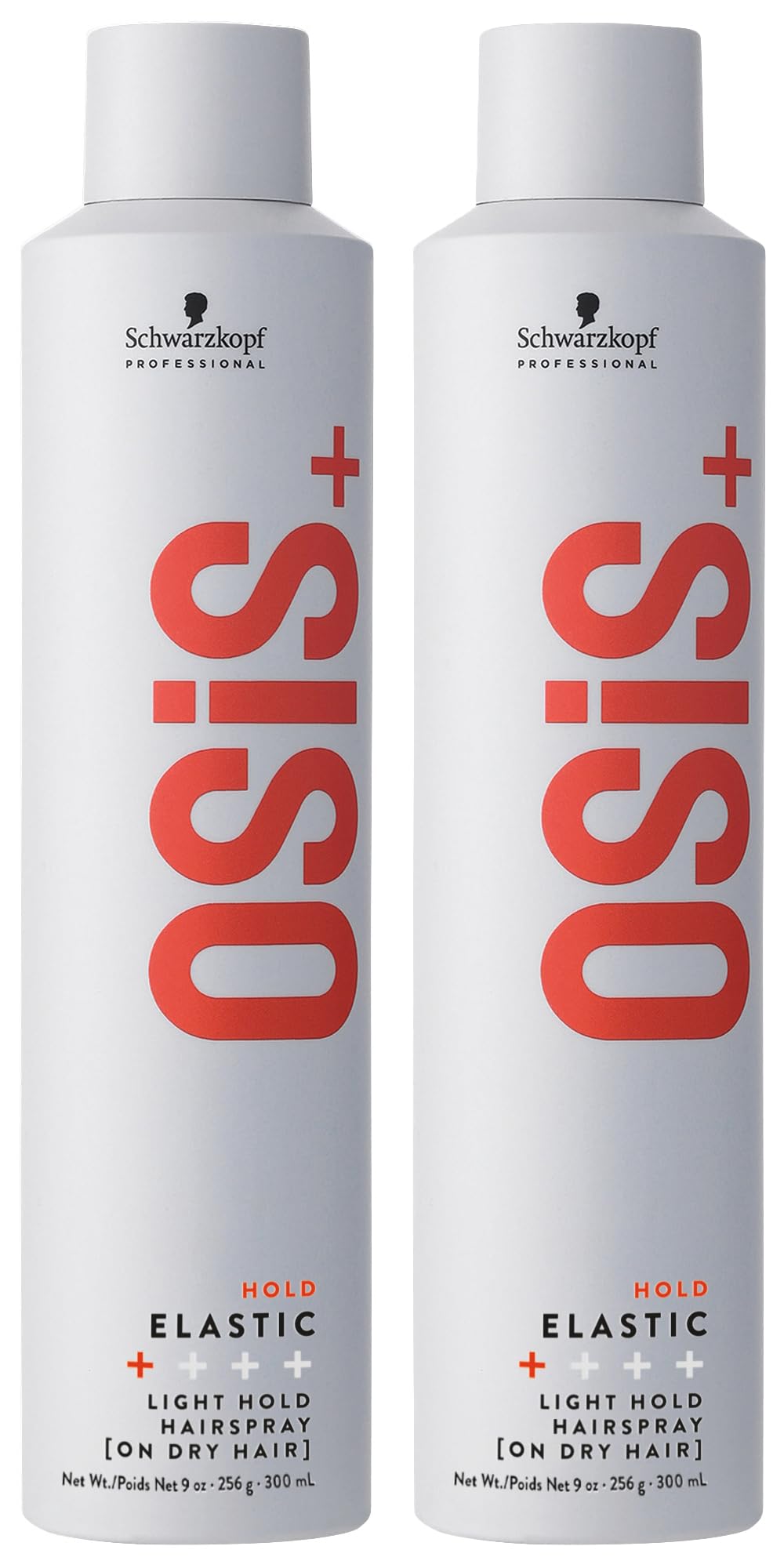 OSiS+ Elastic Light Hold Hairspray, 9 oz (2 Pack) | Heat Protection and Shine | All Hair Types