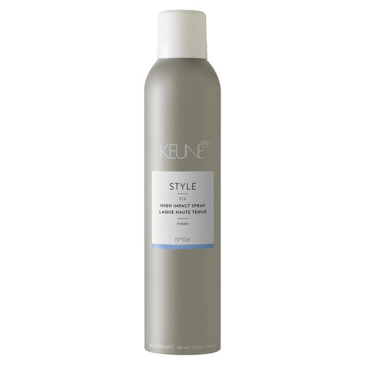 KEUNE Style High Impact Spray Fixer, Strong Hold Hairspray with Humidity Protection, Natural Shine Finishing Spray for All Hair Types, 9.2 Fl Oz