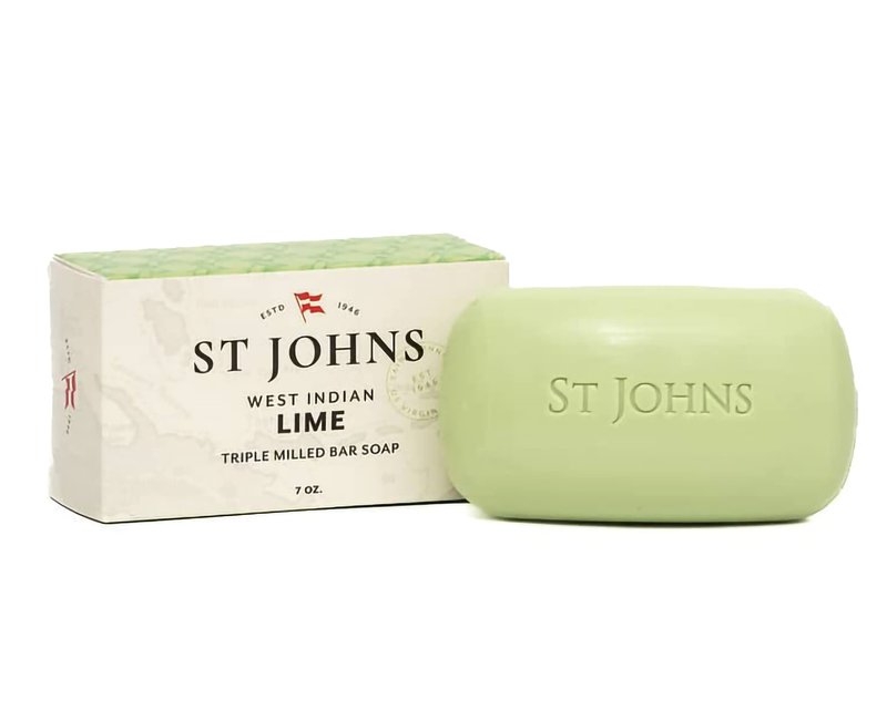 St. John Bay Rum Soap On A Rope | USA Made, Triple-milled Mens Soap Bar | Hydrating Bar Soap for Men with Olive Oil & Glycerine | Luxury Body Soap Bar for men | (7 oz Bar- 3 Pack)