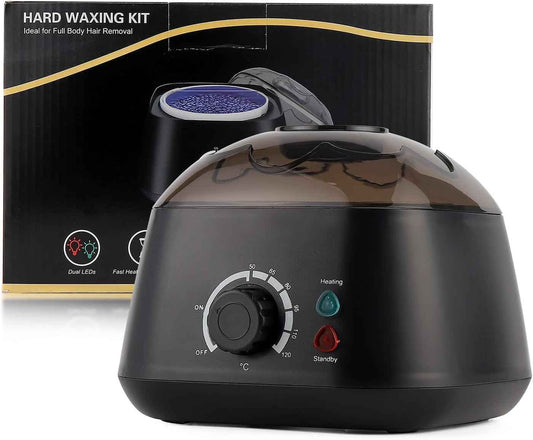 IeBilif Wax Warmer for Hair Removal, Wax Pot for Hair Removal Professional with Through Lid, 17oz Wax Heater for Body Waxing (Black)