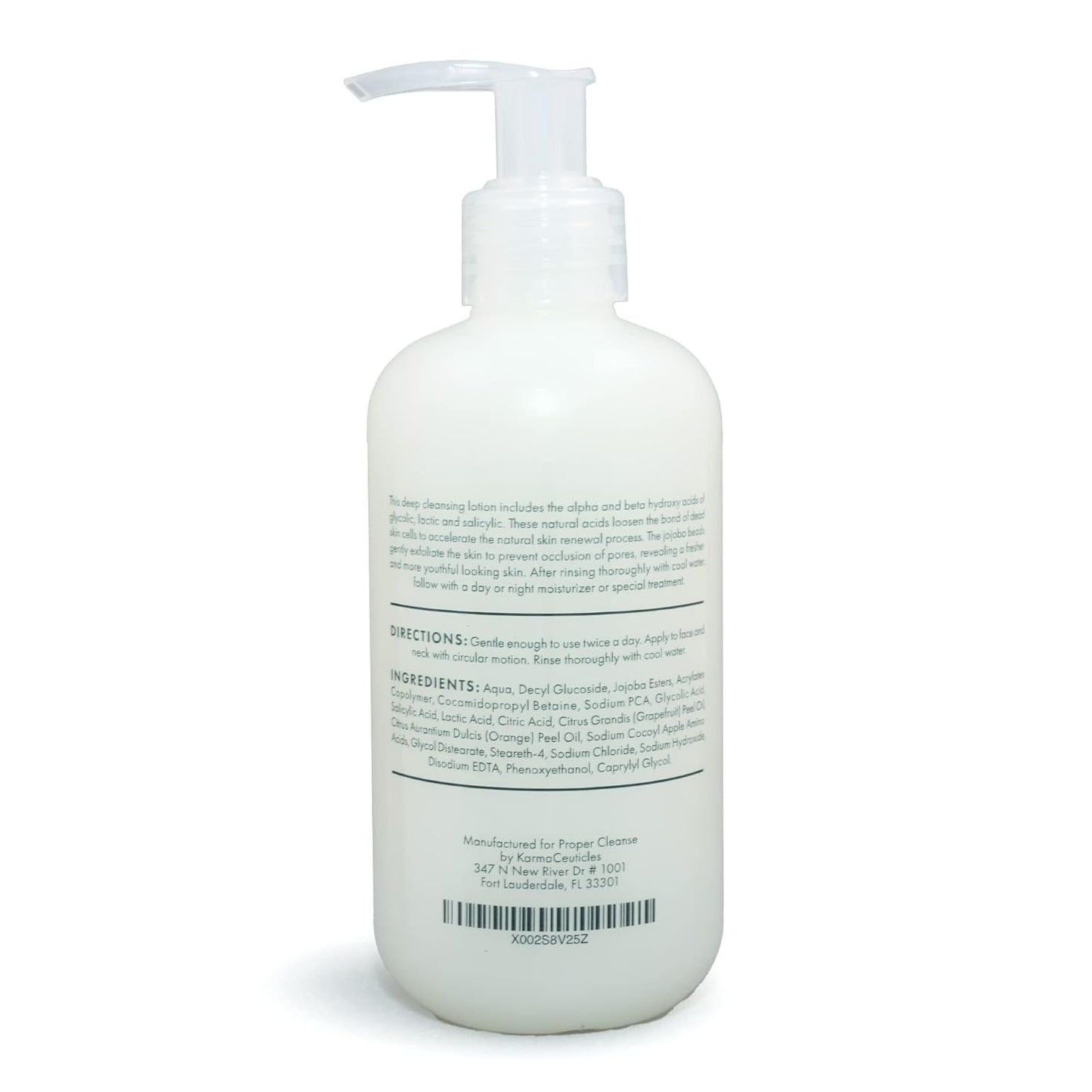 AHA/BHA Exfoliating Cleanser with Jojoba Oil - Deep Cleanse & Refresh 8 oz