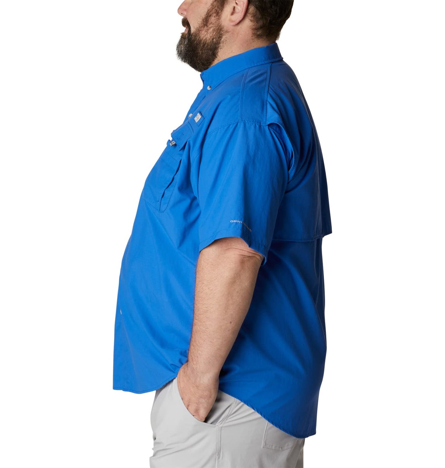 Columbia Men's Bahama II UPF 30 Short Sleeve PFG Fishing Shirt, Vivid Blue, Small
