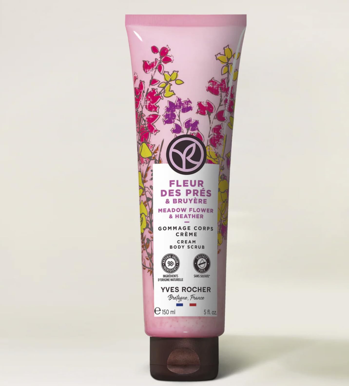 Yves Rocher Meadow Flowers and Heather Body Scrub Exfoliating Cream for Smooth, Purified Skin - 150 ml./5 fl.oz.