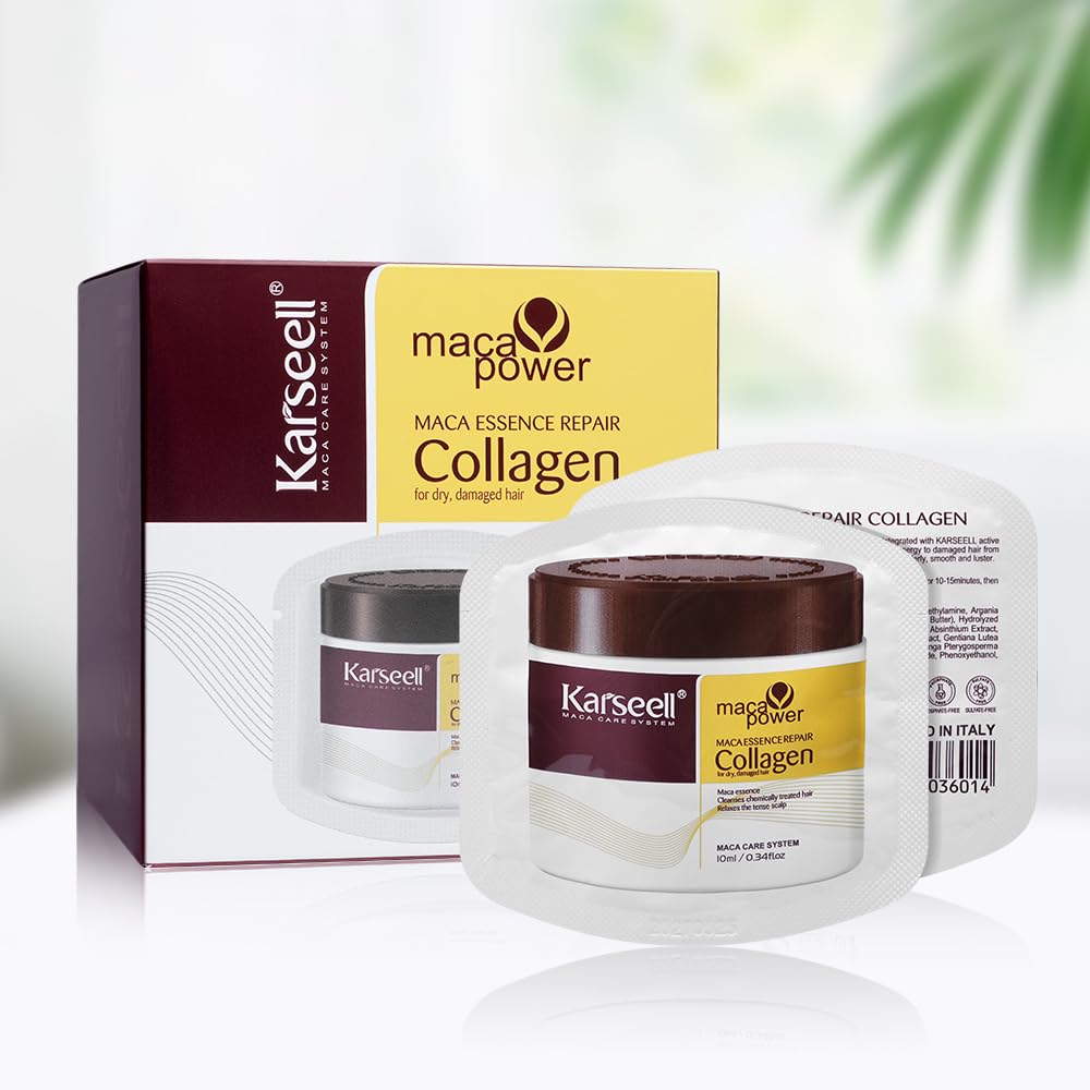 Karseell Collagen Hair Treatment Deep Repair Conditioning with Argan Oil Collagen Hair Mask Essence for Dry Damaged Hair All Hair Types