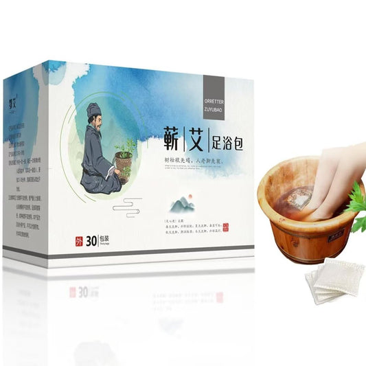 30 Bags Herbal Foot Soak with Mugwort & Ginger, Relaxing Foot Bath for Daily Wellness, 900g Natural Plant-Based Formula, 泡脚药包