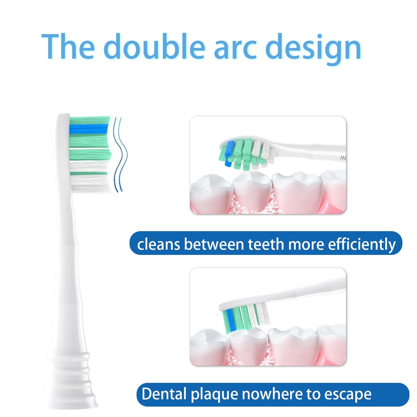 WBWMUOZ Toothbrush Replacement Heads Compatible with Philips Sonicare, 8 Pack