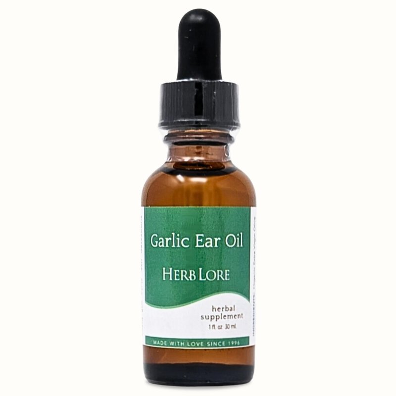Garlic Ear Oil Drops – Soothes Dry, Itchy, or Clogged Ears for Kids & Adults - 1 fl oz - Herb Lore
