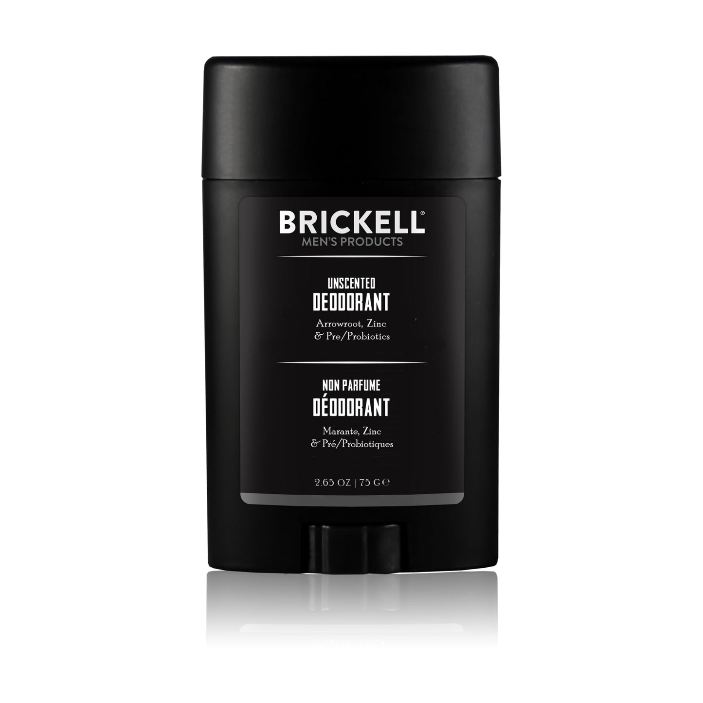 Brickell Men's Products Deodorant For Men, Aluminum, Alcohol, and Baking Soda Free, With Arrow Root Powder, Olive Oil, and Inulin, 2.65 Ounce, Unscented