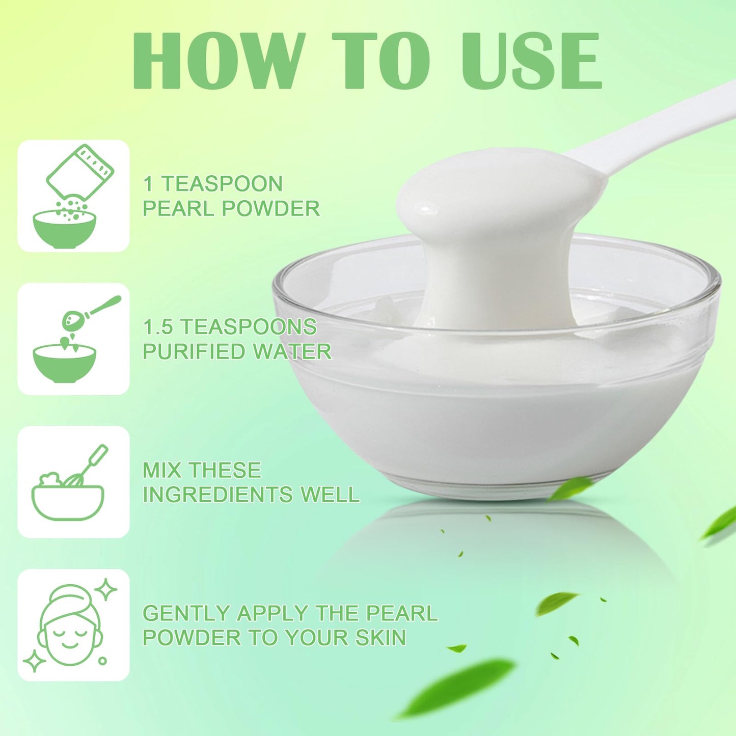 Ponhey Pearl Powder Organic, Pearl Powder for Eyes & Face, 100% Natural DIY Skincare, Deep Cleansing, Pore-Shrinking & Anti-Aging Mask 100g (3.53oz)