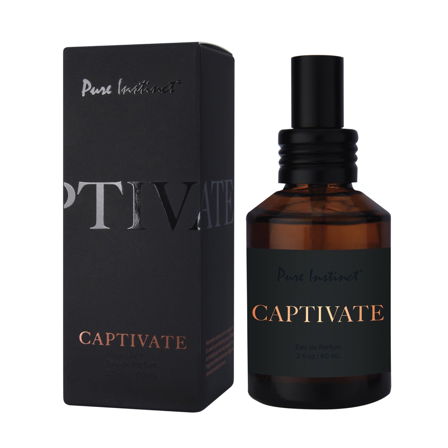 Pure Instinct CAPTIVATE The Original Pheromone Infused Essential Oil Perfume Cologne - Men's Collection - TSA Ready (Spray Bottle 2 Fl. Oz./60mL)