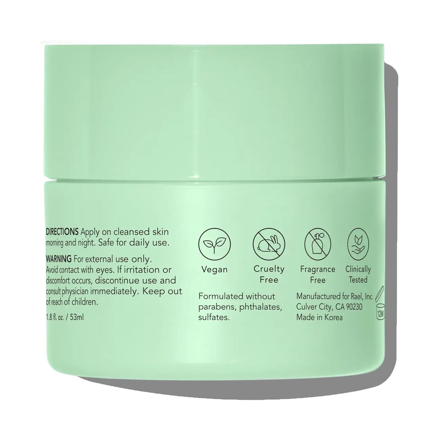 Rael Face Moisturizer, Miracle Clear Barrier Cream – Lightweight Moisturizer with Succinic Acid and Vitamin B5, Hydration, Korean Skin Care (1.8 oz)