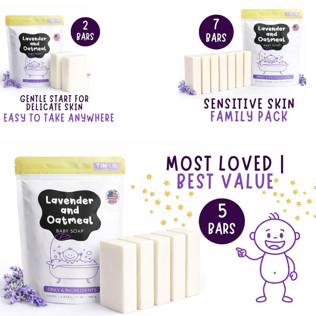 Natural Baby Soap Bar for Sensitive Skin - Organic Lavender | Vegan, 2 Bars