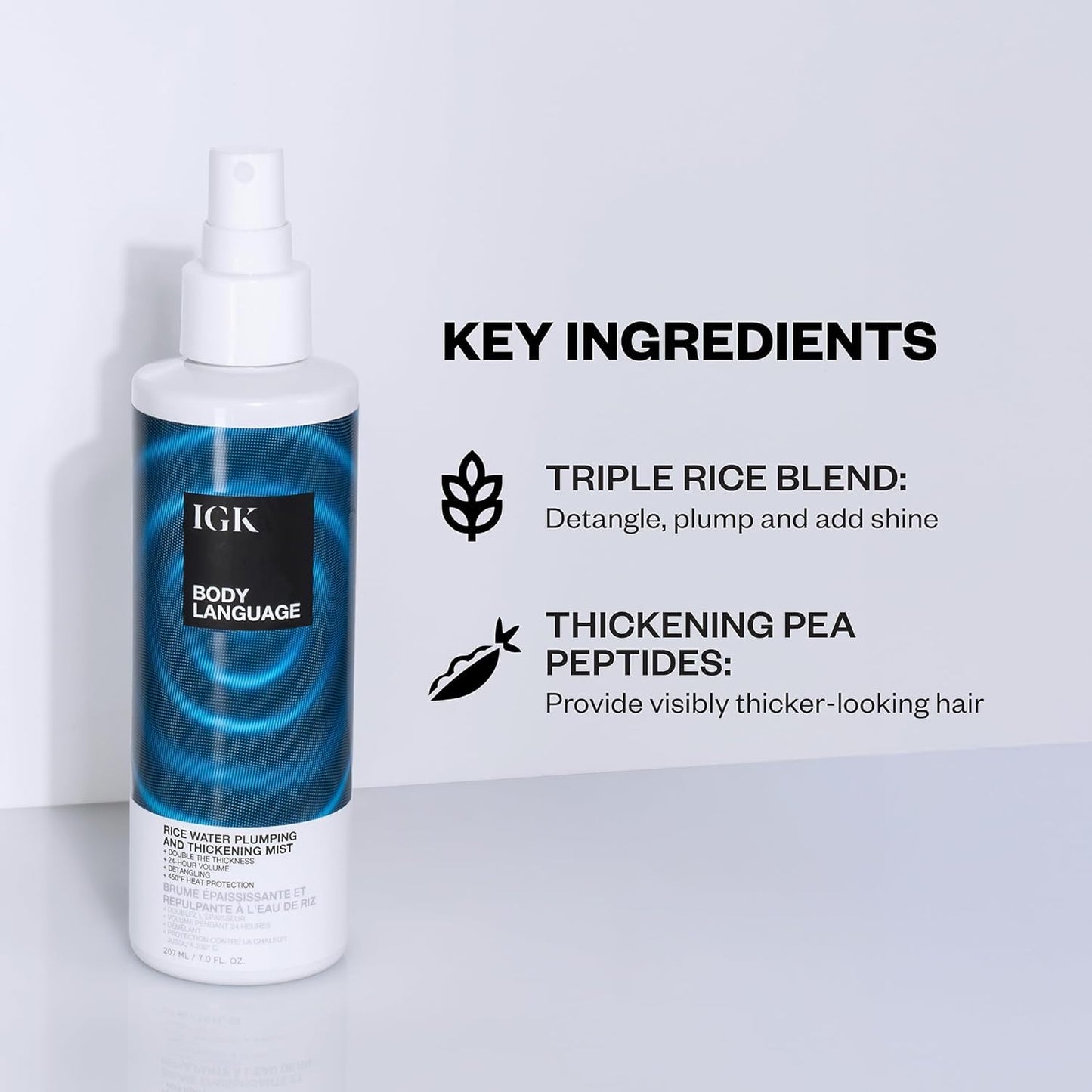 IGK Hair Thickening Treatment Set | Sponsored Density Scalp Treatment + Body Language Thickening Spray | For Hair Loss and Thinning | 2.1 oz + 7 oz