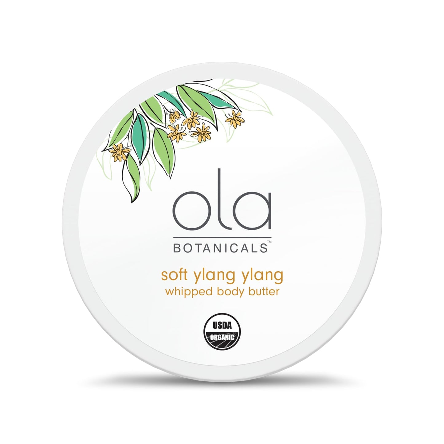 Ola Botanicals Whipped Body Butter (4oz) Soft Ylang Ylang, USDA Certified Organic, Cruelty Free, Gluten Free, Soy Free, Dr. Mercola