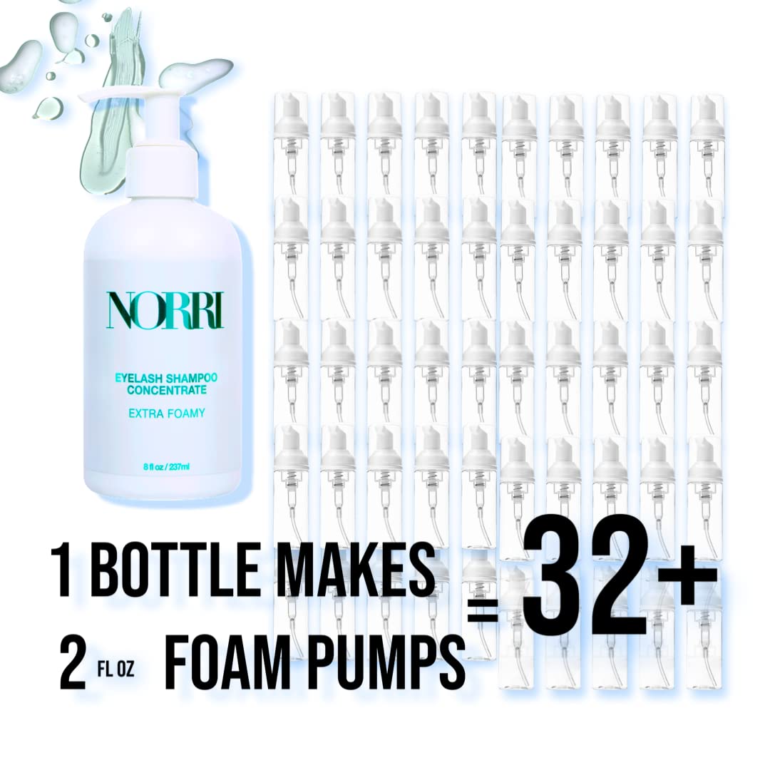 Norri Lash Shampoo Concentrate - 8oz / 237ml (1 Bottle makes 64oz) - Value Size with Labels included