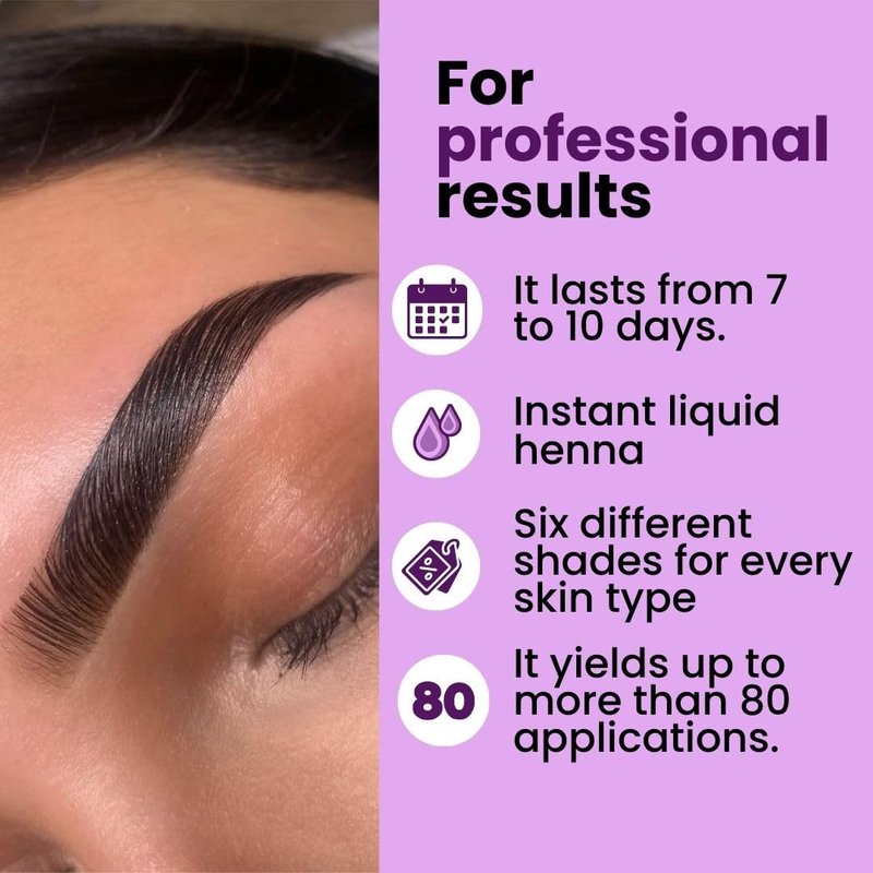 MILEBROWN PERFECT PLUS Eyebrow Henna, for natural-looking coloring, 15 ml (Brown)