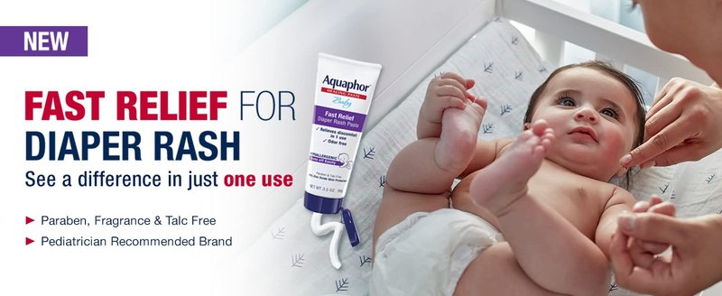 Aquaphor Baby Diaper Rash Paste - For Serious Diaper Rash and Flare-ups - 3.5 Oz. Tube