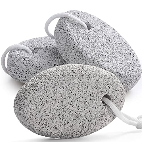Natural Pumice Stone for Feet, Borogo 3-Pack Lava Pedicure Tools Hard Skin Callus Remover for Feet and Hands - Natural Foot File Exfoliation to Remove Dead Skin, Heels, Elbows, Hands