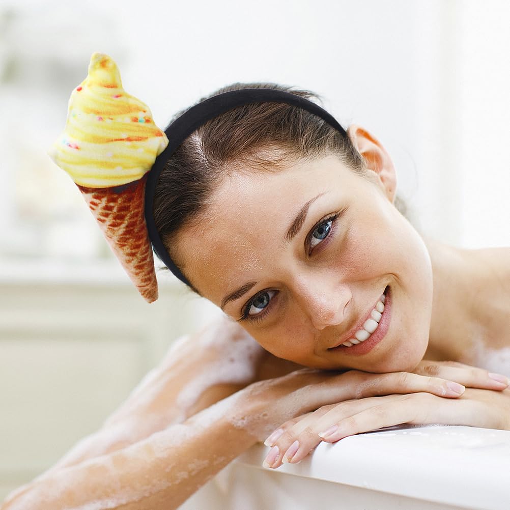 Ice Cream Headband Set - Cute Cone Hair Bands for Makeup & Face Washing | 2-Pack