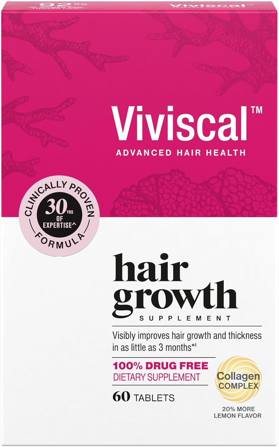 Viviscal Hair Growth Supplements for Women - Thicker, Fuller Hair with Collagen Complex | 60 Tablets, 1 Month Supply