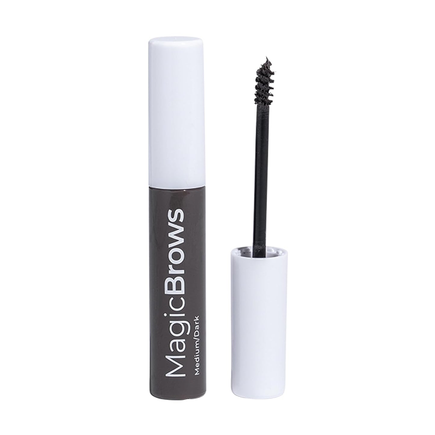 Magic Brows Dark Brown Brow Gel | 3-in-1 Tinted Volumizing Eyebrow Gel with Spoolie Brush for Natural Finish