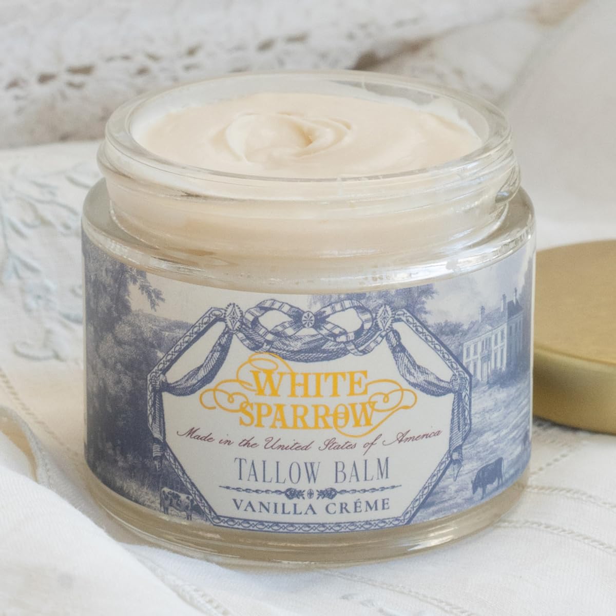White Sparrow Farmacy Organic Grass Fed Tallow Balm - (Vanilla Crème) Organic Tallow from Grass Fed Cows & All Organic ingredients. For Face and Body. (2.0 oz)…