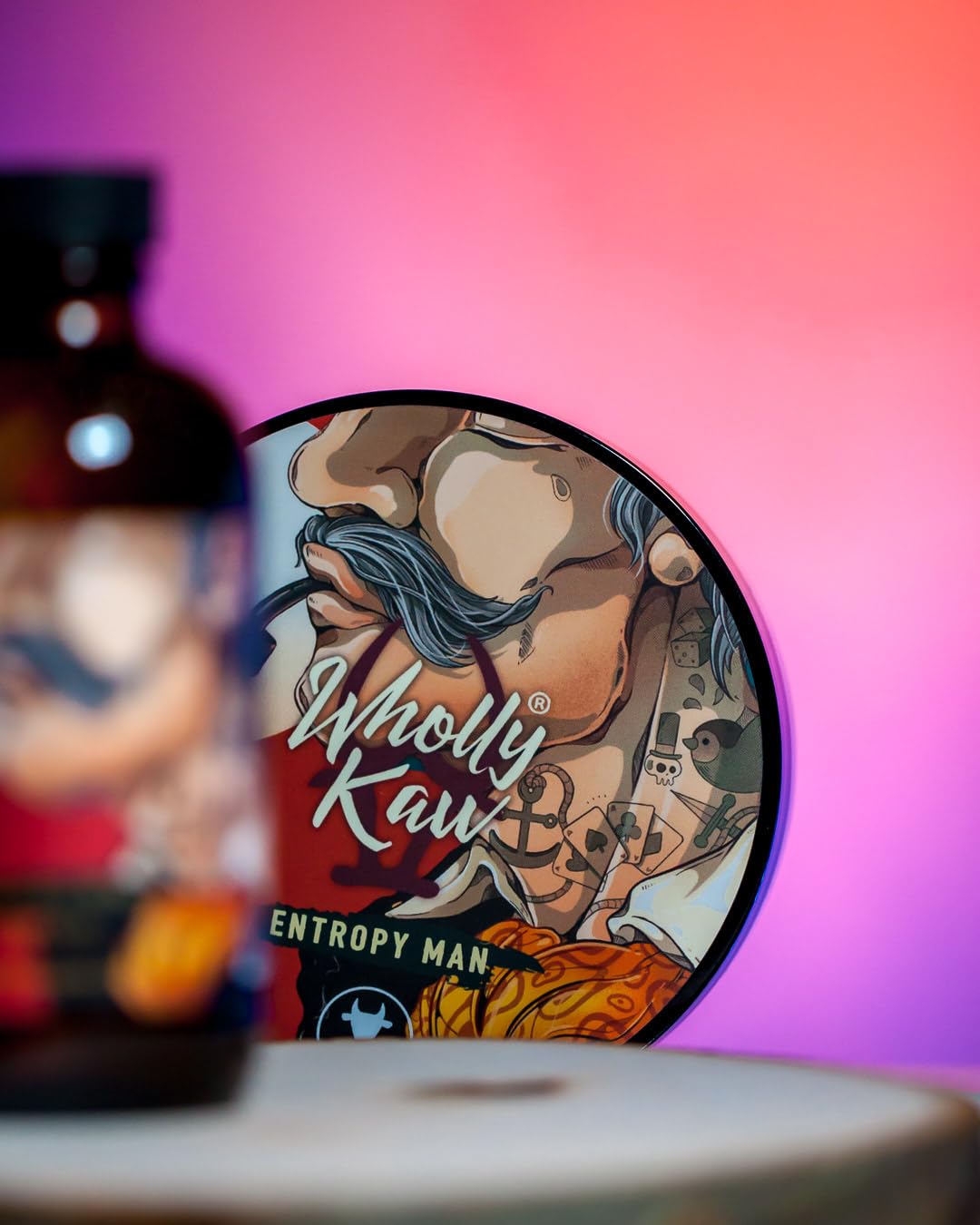 Entropy Man Tallow Shaving Soap. Enriched with Donkey Milk, Water Buffalo Milk, Whey Proteins, Omega 3, Omega 6, Hops Extract. Tobacco, Leather, Plum, Rum, Hay