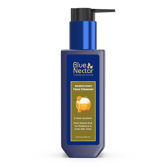 Blue Nectar Ayurvedic Honey and Aloevera Face Wash and Makeup Remover | Daily Facial Cleanser for Women and Men | All Skin Types (8 Herbs, 3.4 Fl Oz)