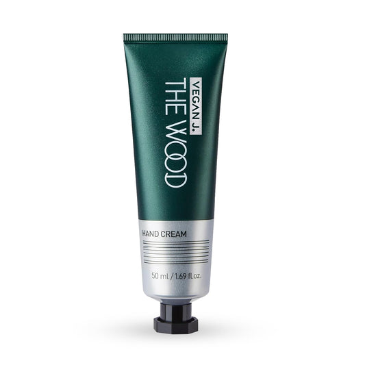 Vegan J. The Wood Hand Cream | Deep Hydration with Shea Butter | Fast-Absorbing, Non-Sticky, Vegan & Cruelty-Free Hand Care with Woody Amber Green Scent (1.69 fl.oz.)