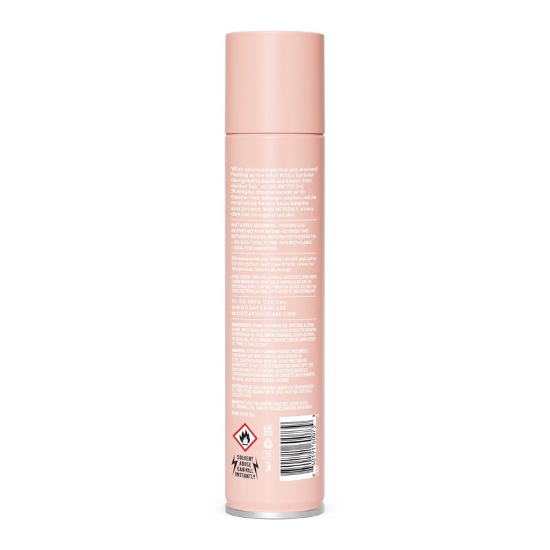 Brunette Dry Shampoo with Keratin - Oil-Absorbing Formula for Darker Hair | 200 mL
