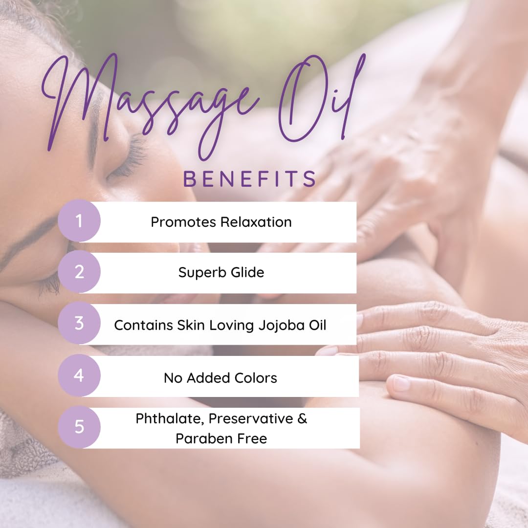 All Natural Lemongrass Massage Oil - Eclectic Lady 8 oz. 100% Natural Ingredients with Sweet Almond & Jojoba Oil, Relaxing Scent for Men & Women