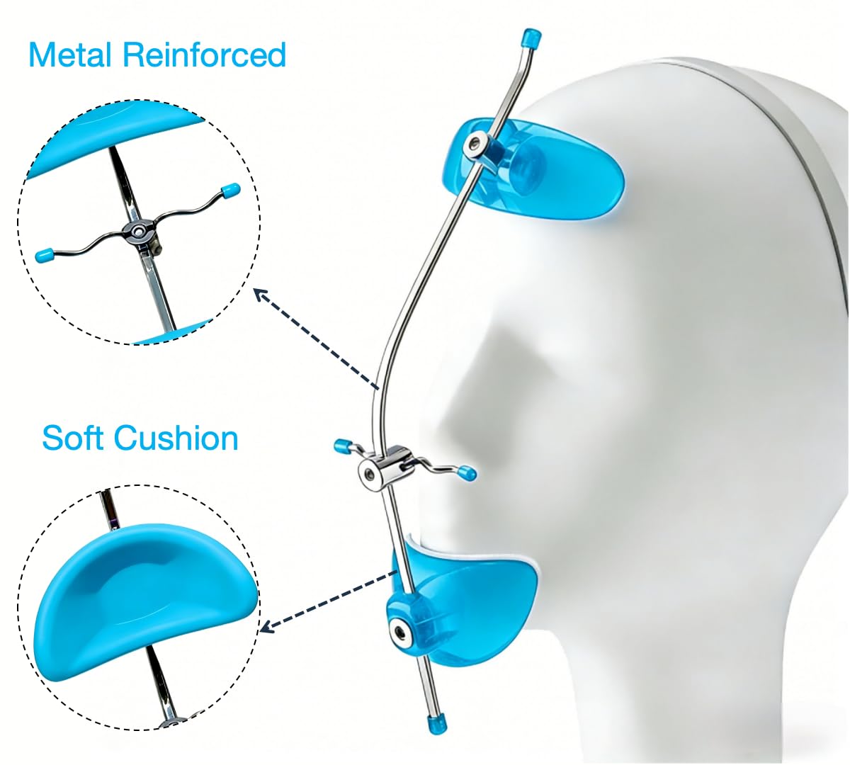 Sino Dental Orthodontic Multi-Adjustable Face Mask High-Pull Reverse Facemask (Blue)