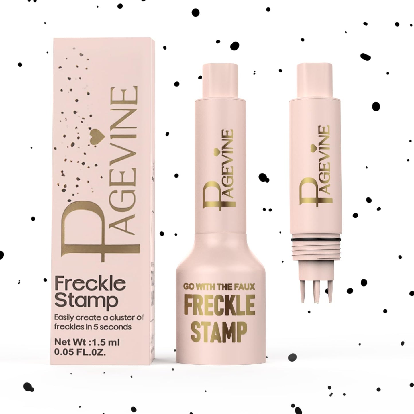 Freckle Stamp Pen,Freckle Stain Air Cushion Foundation Maker for Fake Freckles Makeup,Long-Lasting Freckle Pen to Create Faux Natural Sun-Kissed Look,Liquid Freckle Makeup Tool-02 Medium