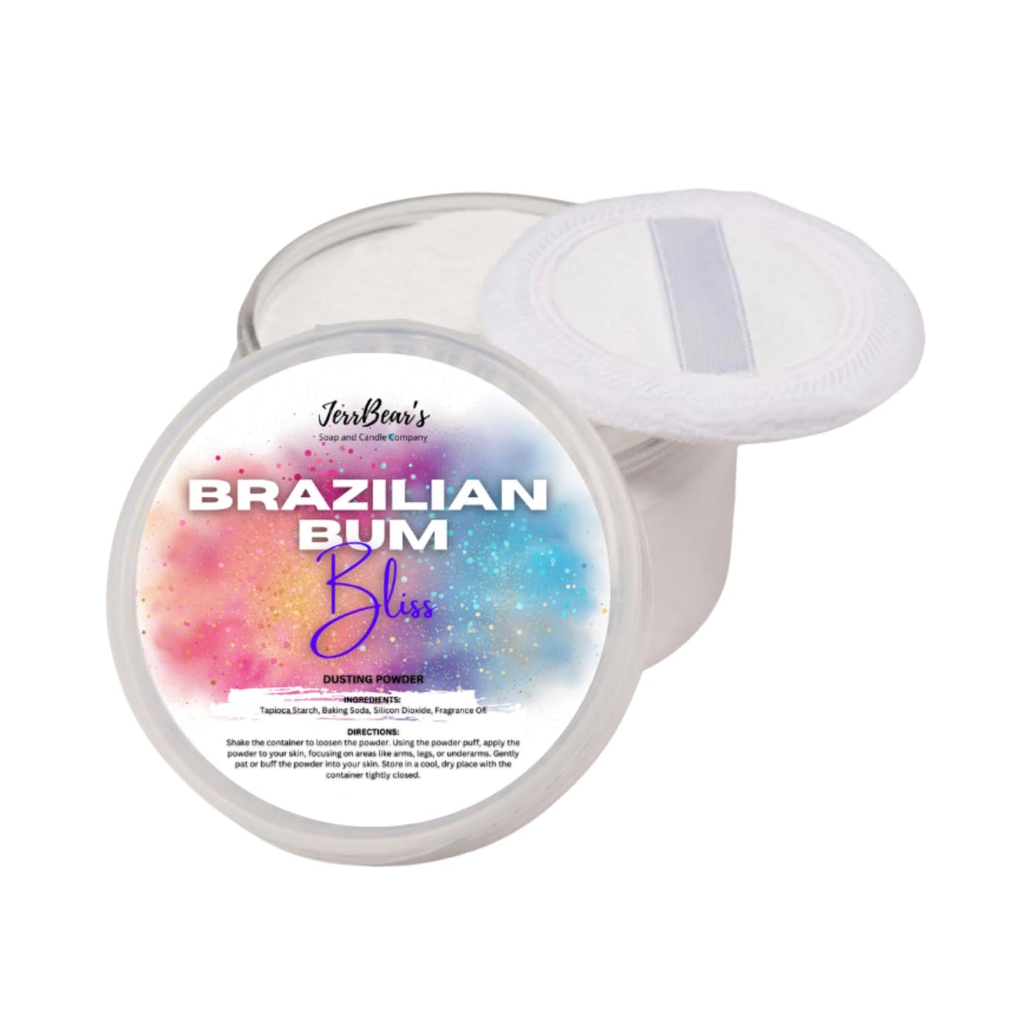 JerrBear’s Brazilian Bum Bliss Dusting Powder, Talc Free Body Formula for Women, Soft Scented Skin Care, Gentle Powder for Daily Freshness, (4oz Jar)