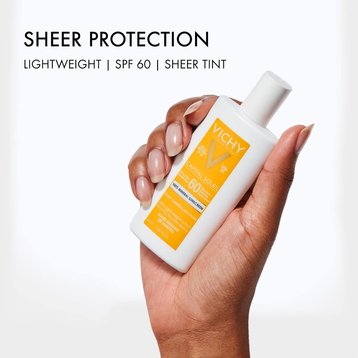 Vichy Capital Soleil Tinted Mineral Sunscreen SPF 60 - Lightweight, Water-Resistant Face Protection | Travel Size