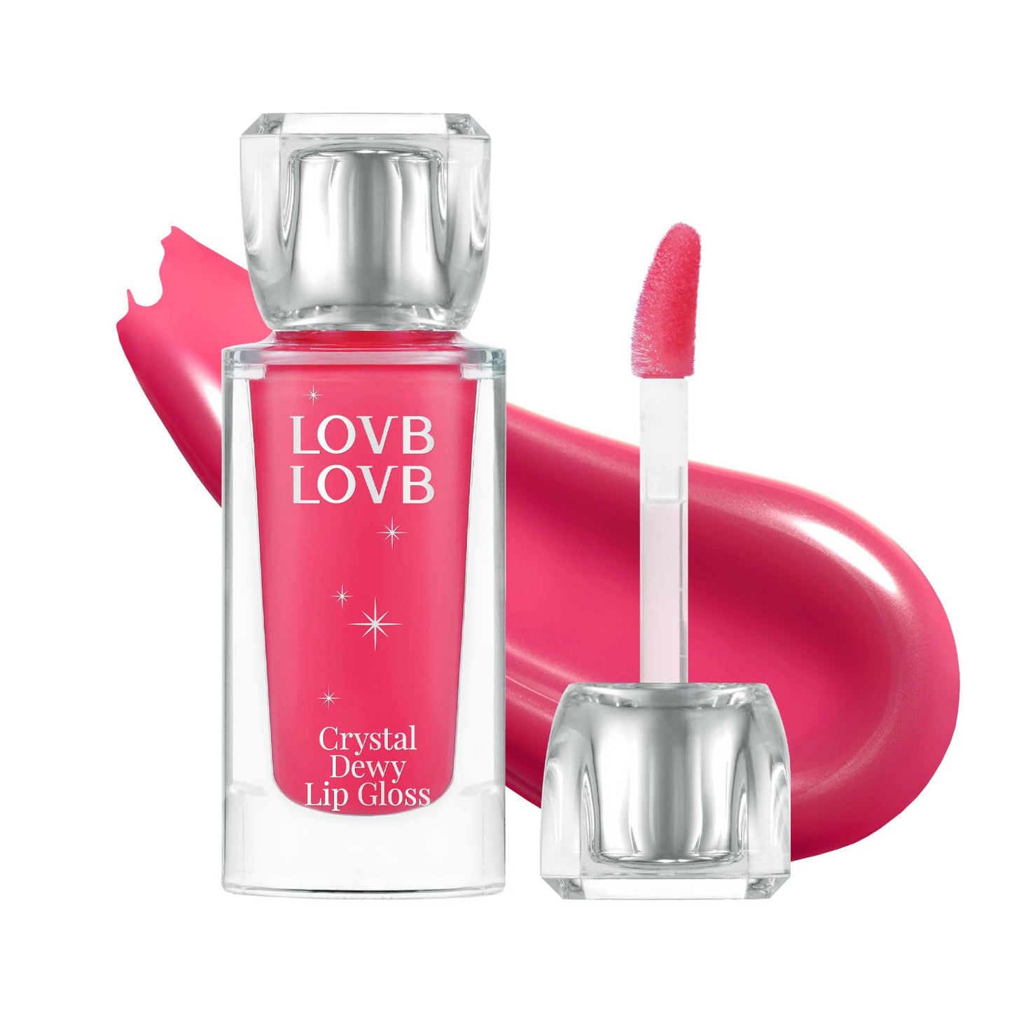LOVB LOVB Crystal Dewy Lip Gloss | Lightweight & Non-Sticky | High-Shine & Long-Lasting | Hydrating Korean Lip Care Gloss | 0.17 oz. (03 FAIRY PINK)