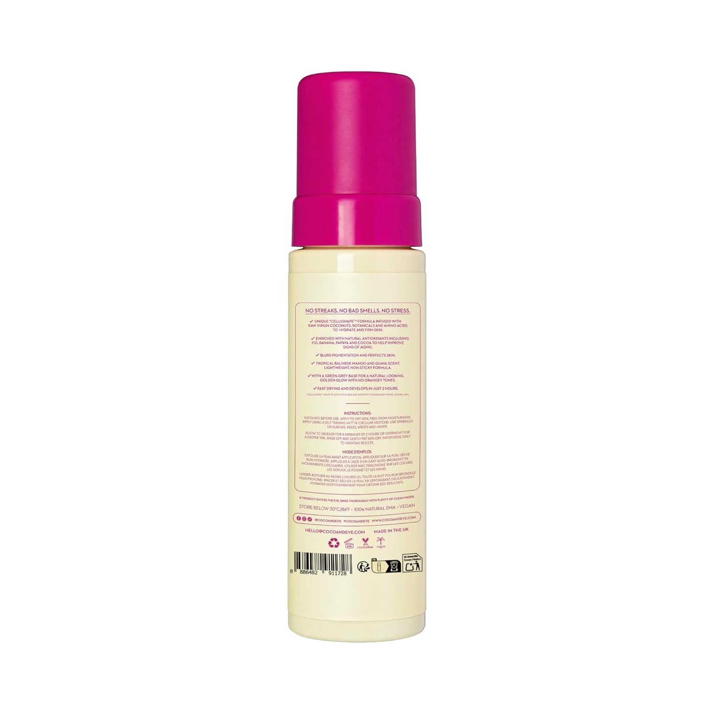 Coco & Eve Self Tanner Foam Kit - Streak-Free Sunless Tanning Mousse, Medium | Tropical Scented, Vegan & Cruelty-Free