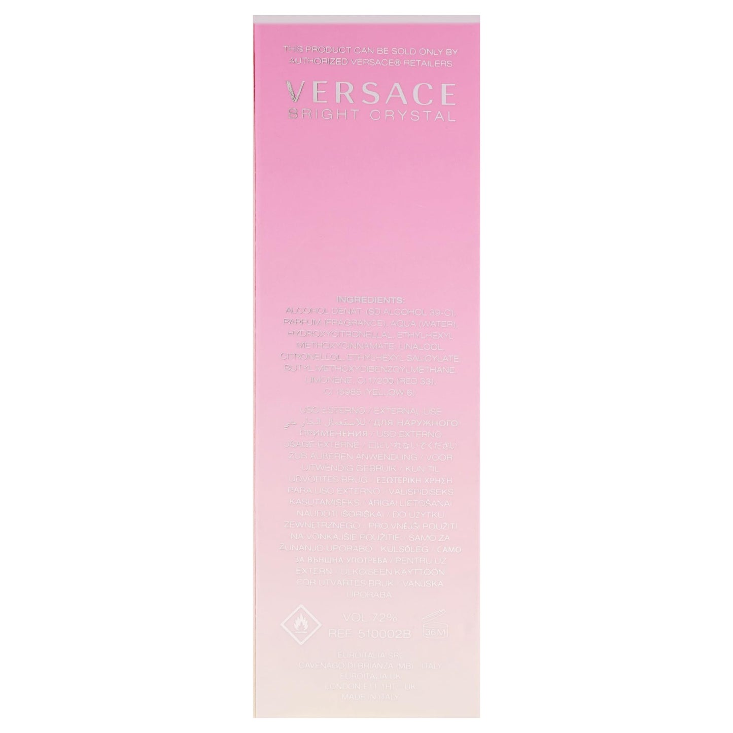 Versace Bright Crystal for Women Eau De Toilette Spray, Fresh, 0.3 Oz