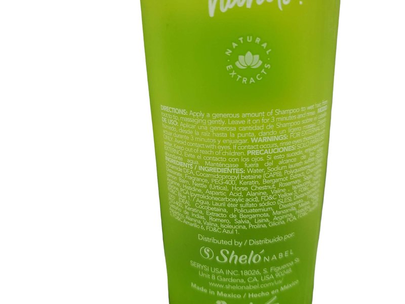Sheló NABEL Bergamot Shampoo Caida de Cabello Fragil Quebradizo Champu Bergamota