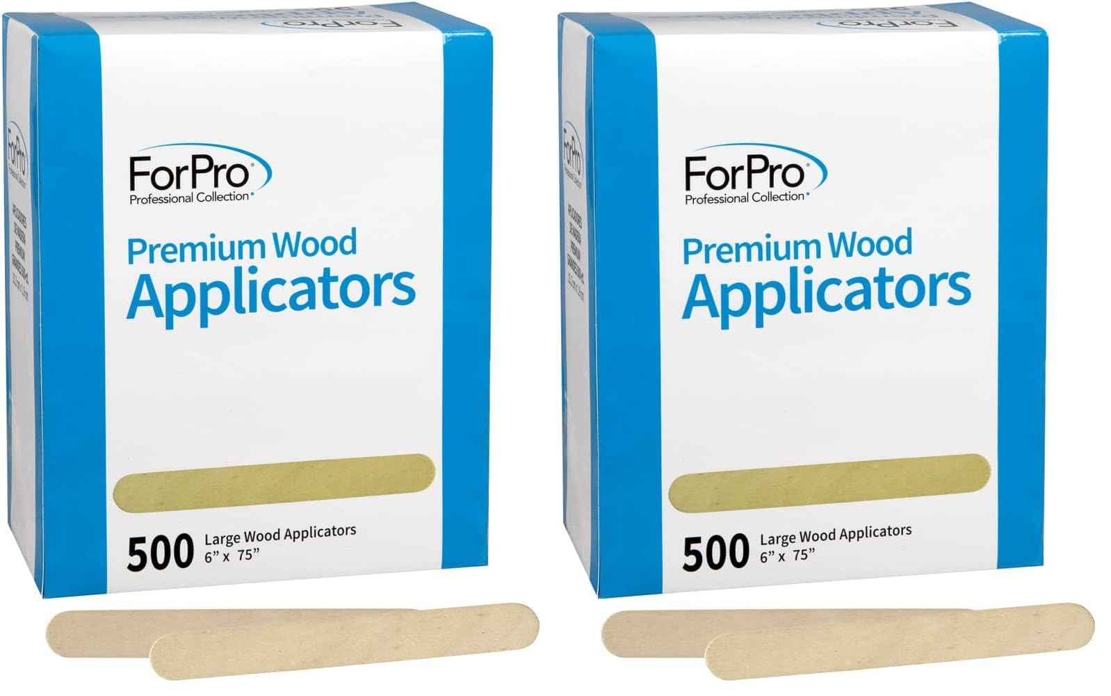 ForPro Premium Wood Applicators, Non-Sterile, Hair Removal Waxing Sticks, Large, 6" L x .75" W, 6 Inch, 500 Count (Pack of 2)