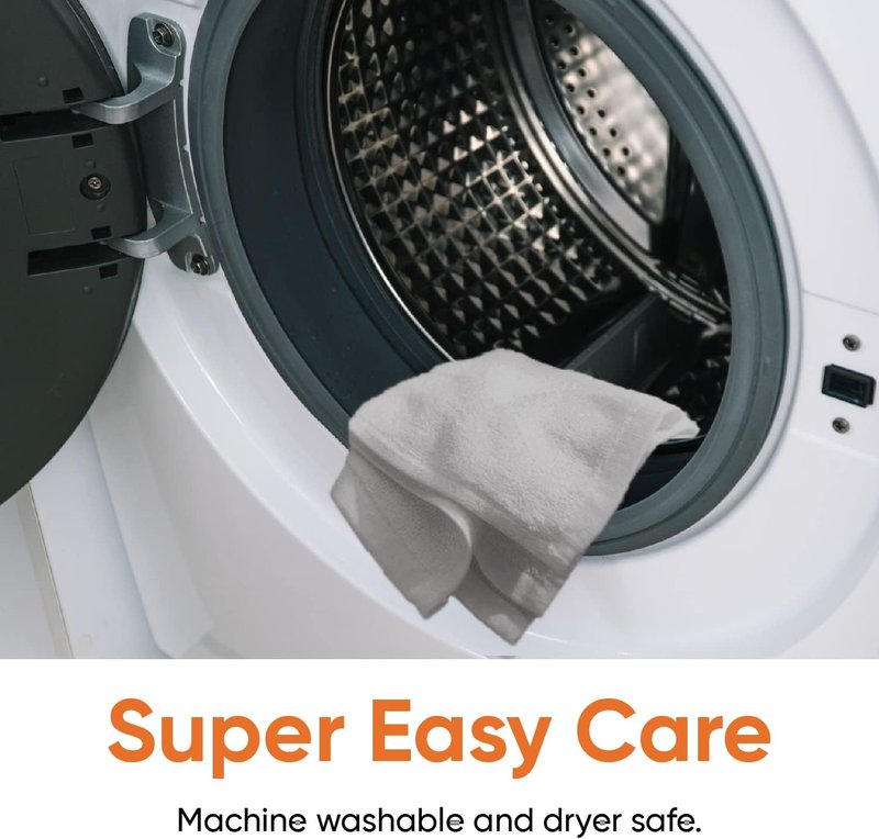 Cotton Terry Washcloths - 100% Cotton Spa Towels for Body & Face | Grey, 16"x16" (24 Pack)